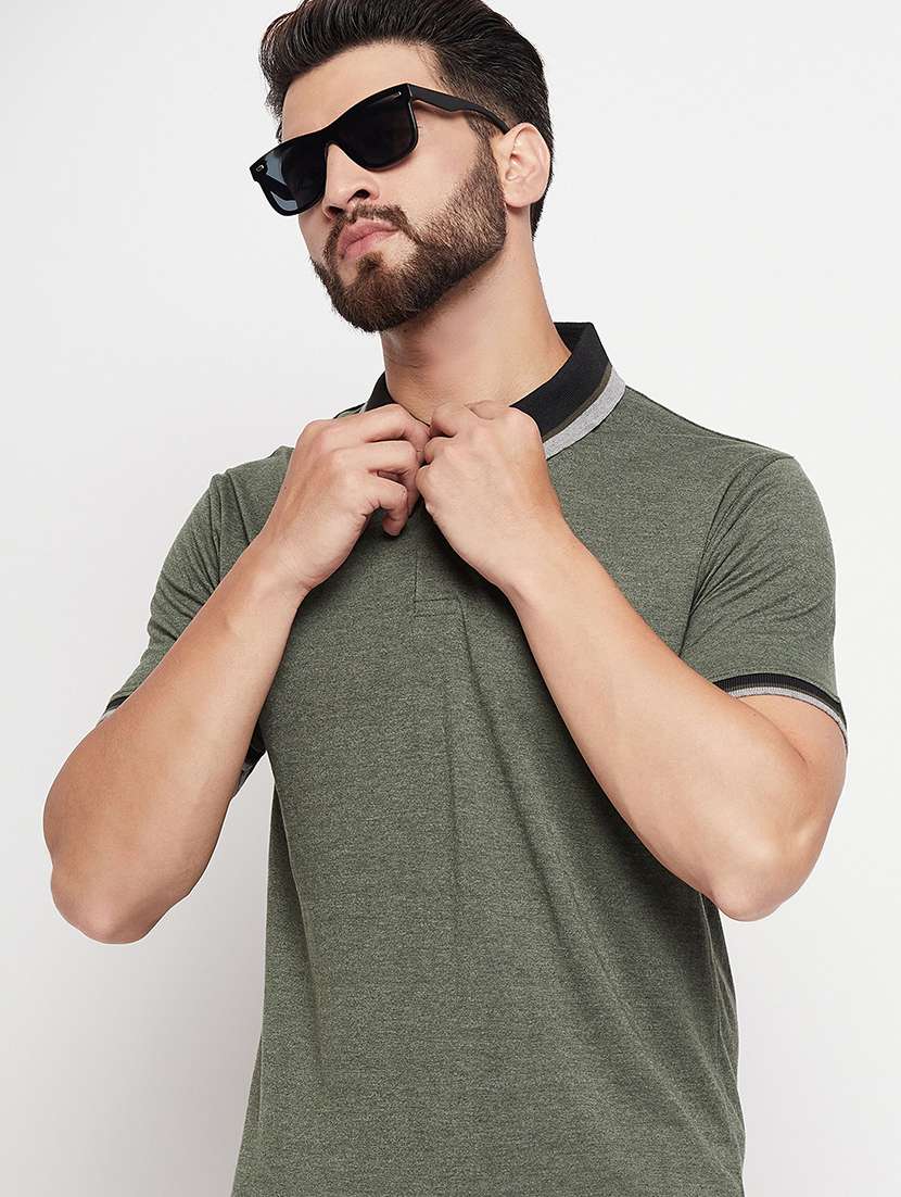 men solid short sleeve regular fit polo t-shirt