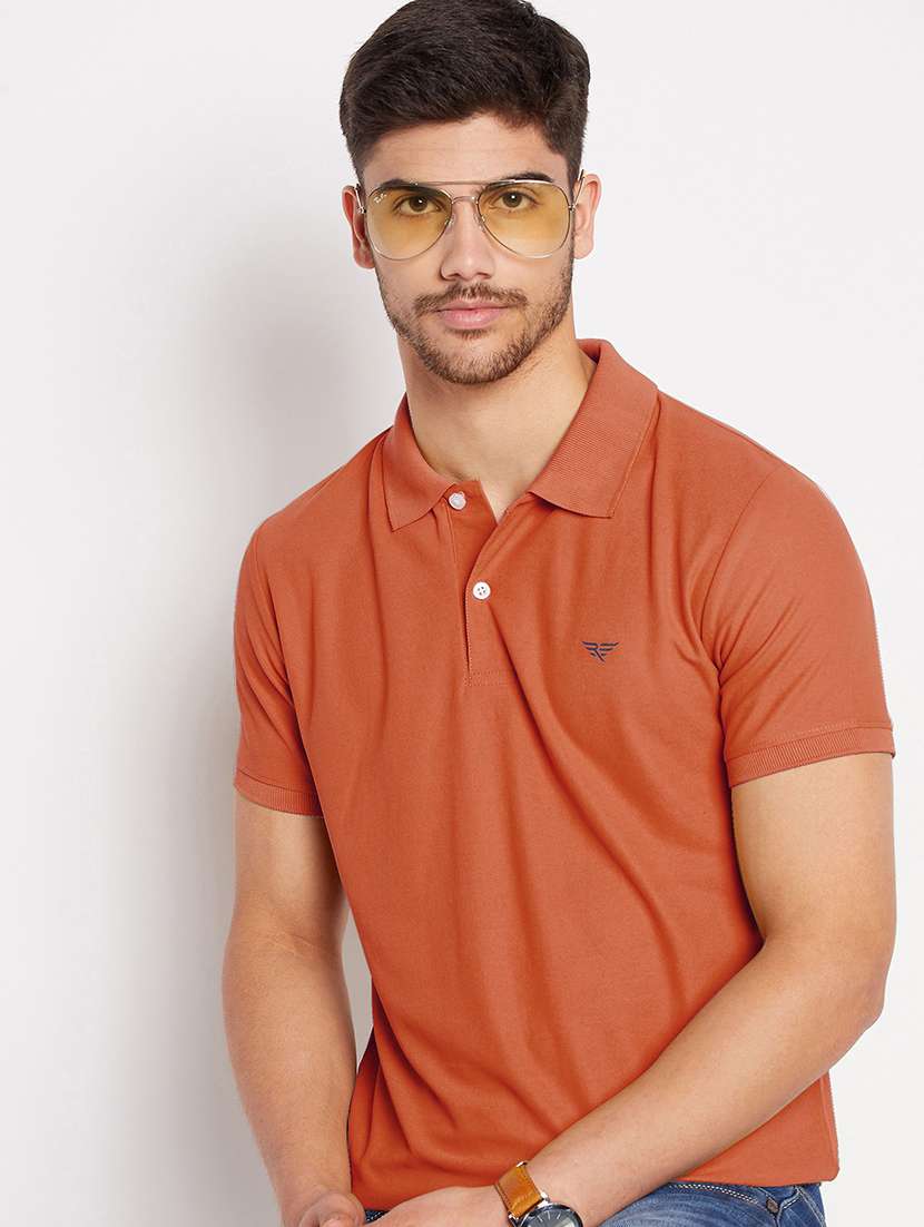 men solid short sleeve regular fit polo t-shirt