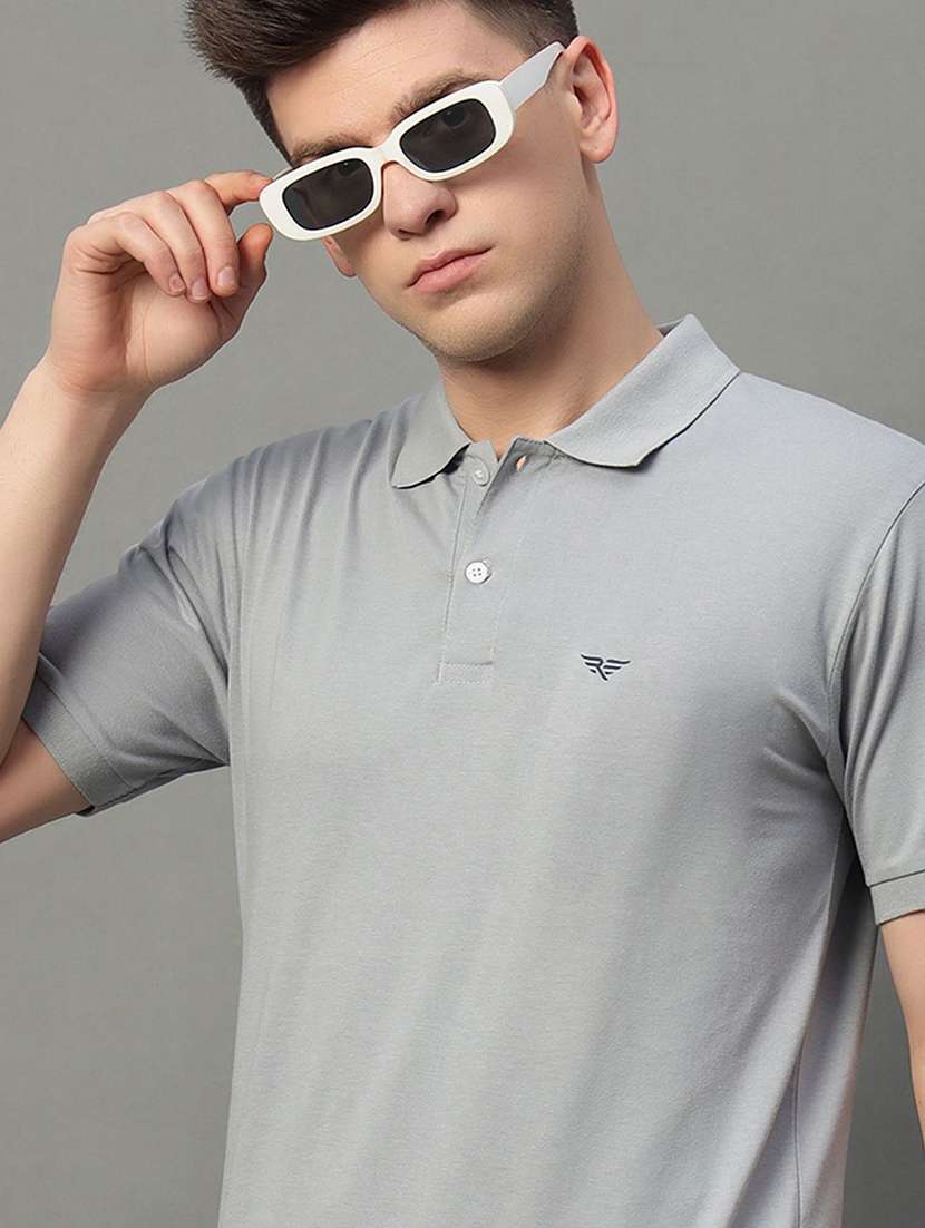 men solid short sleeve polo t-shirt