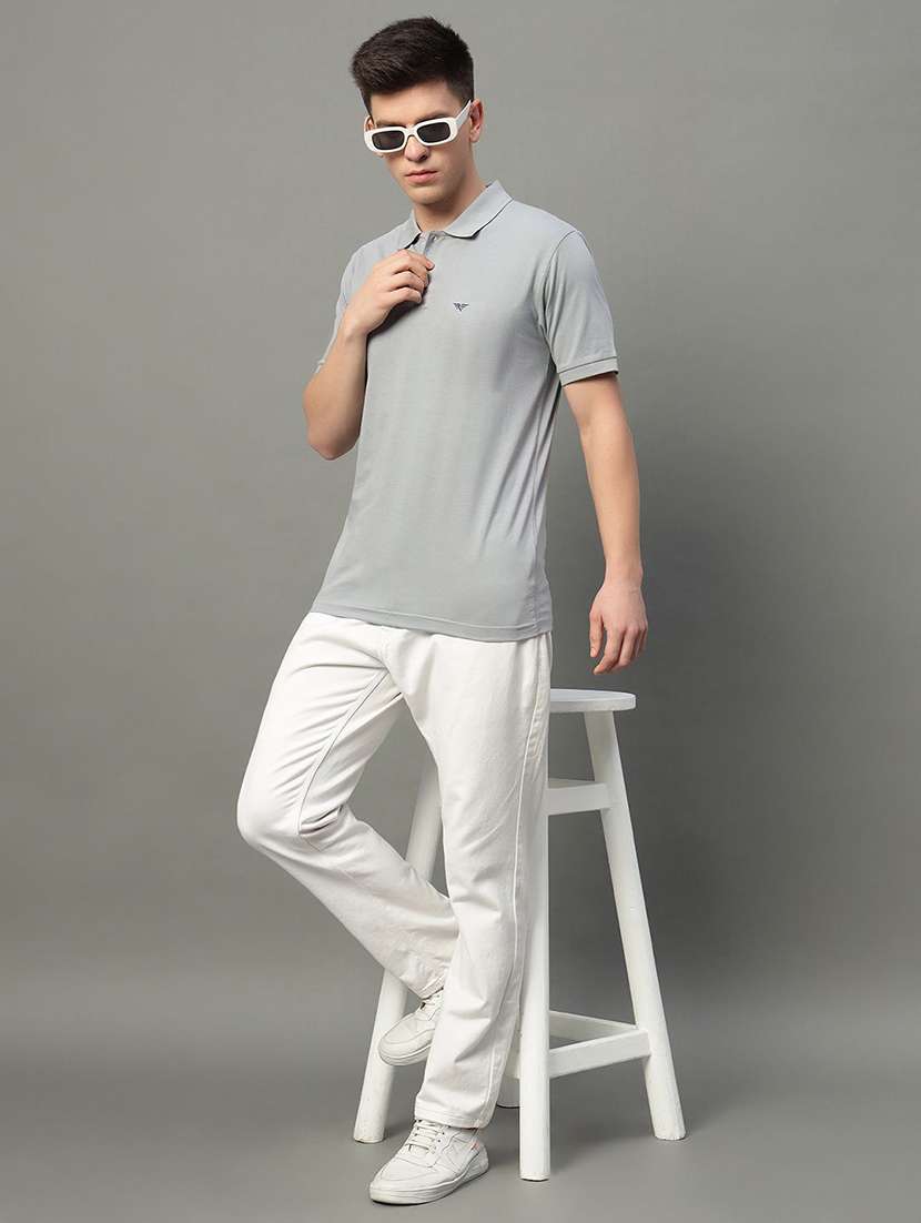 Men Solid Short Sleeve Polo T-shirt - 22291510 -  Standard Image - 3