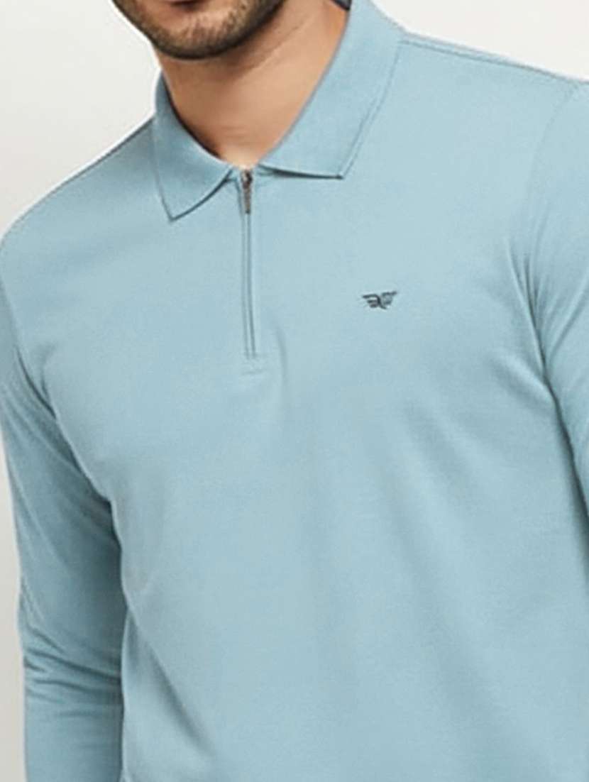men solid long sleeve polo t-shirt - 22291515 -  Standard Image - 3