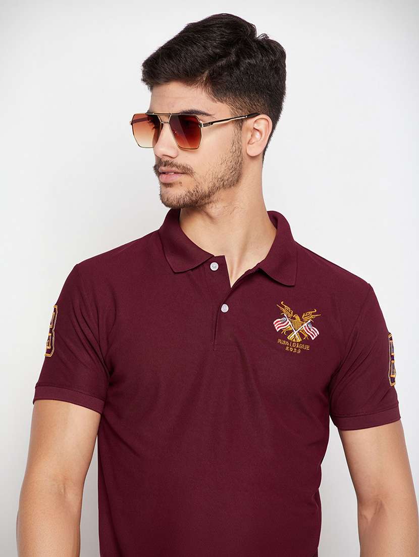 men solid short sleeve polo t-shirt