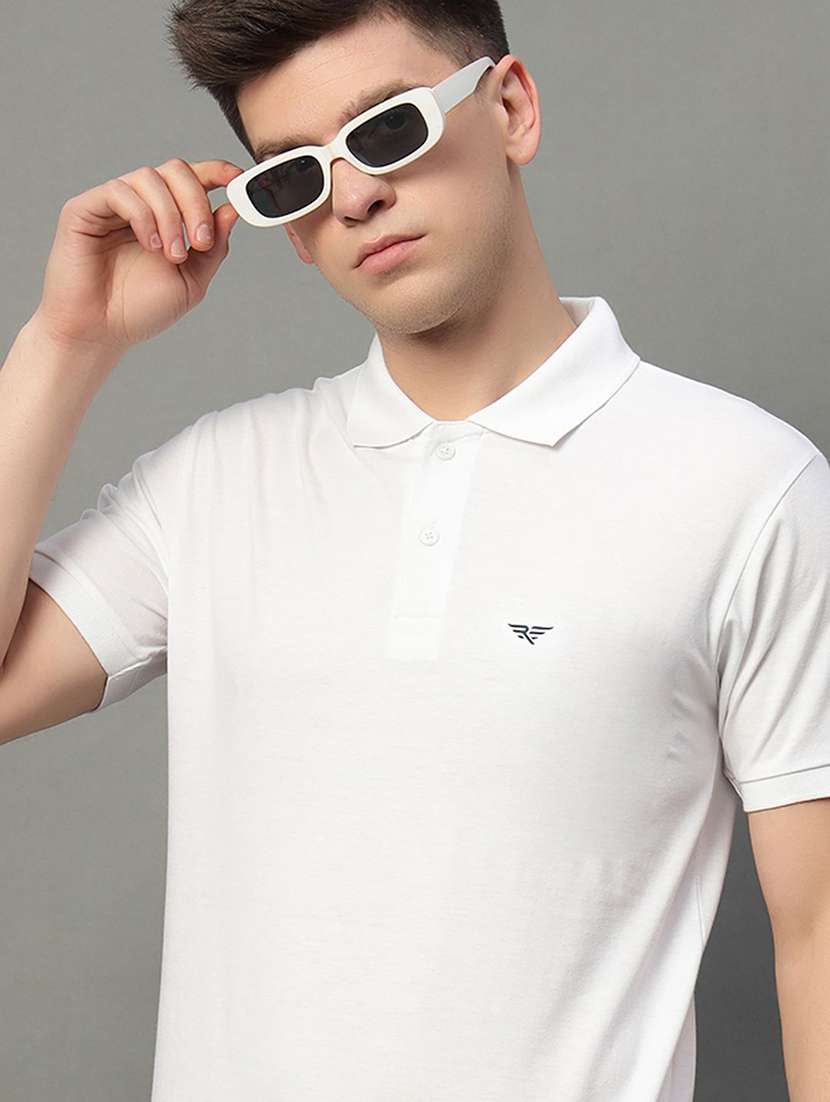 men solid short sleeve regular fit polo t-shirt