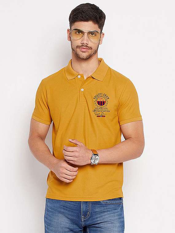 men solid short sleeve polo t-shirt