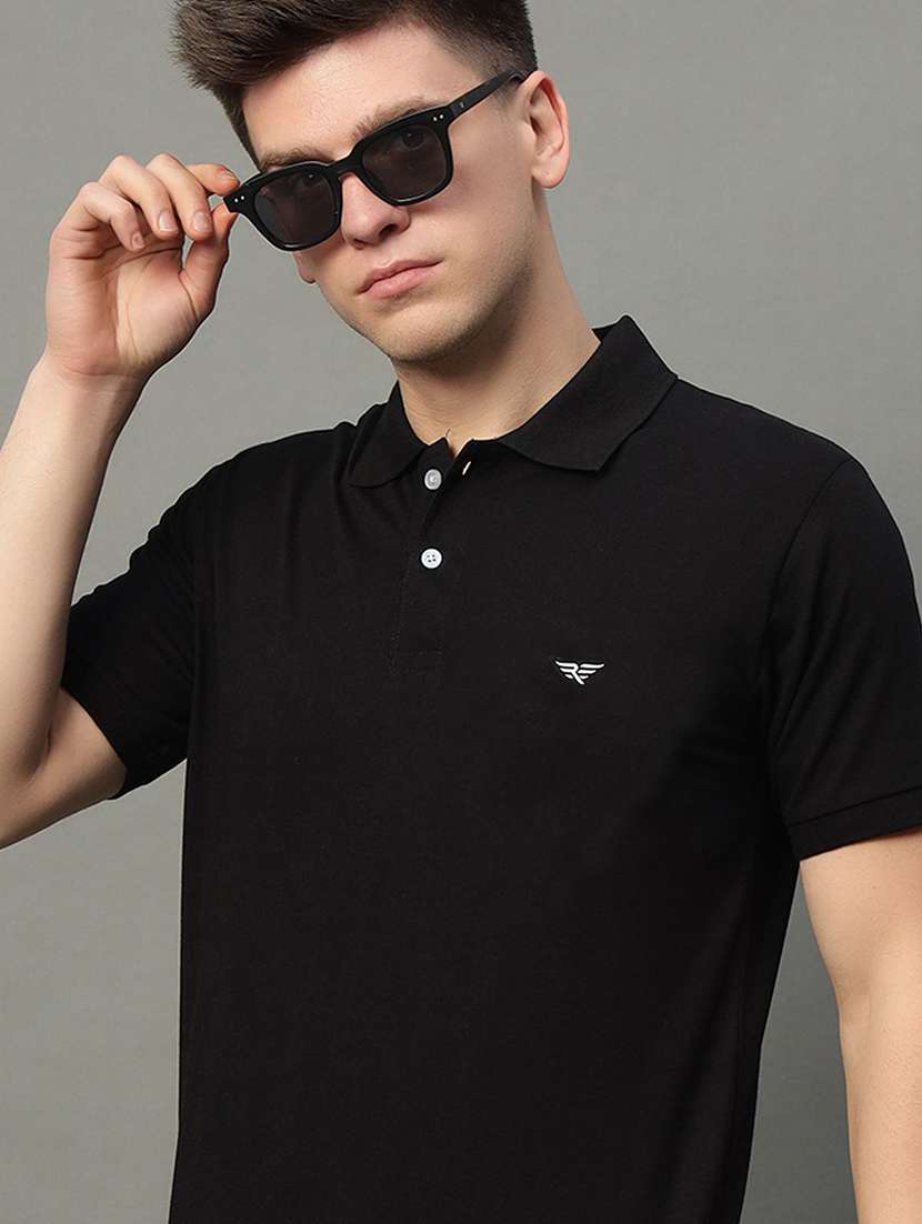 men solid short sleeve regular fit polo t-shirt