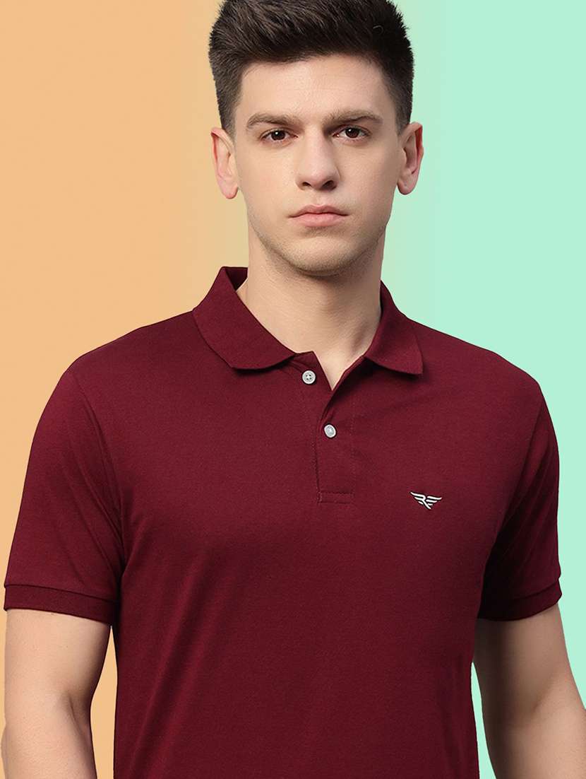 men solid short sleeve regular fit polo t-shirt
