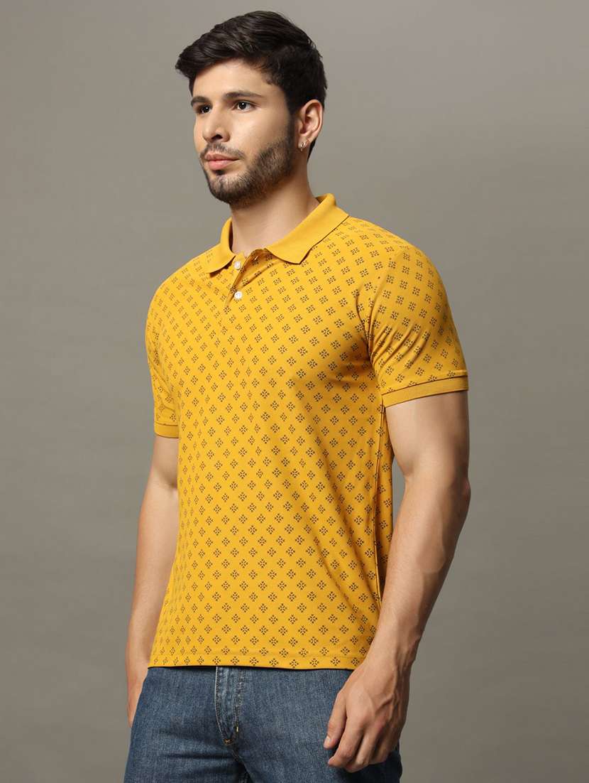 men printed short sleeve polo t-shirt