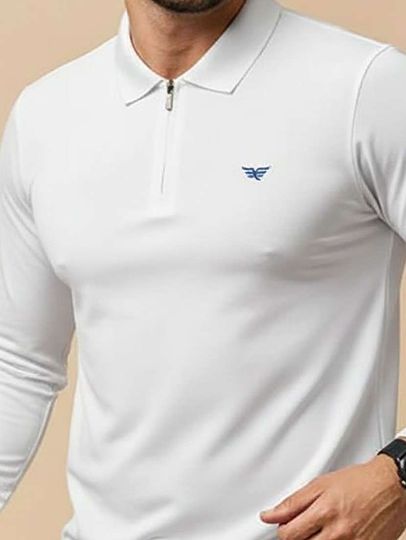 men solid long sleeve polo t-shirt - 22291560 -  Standard Image - 3