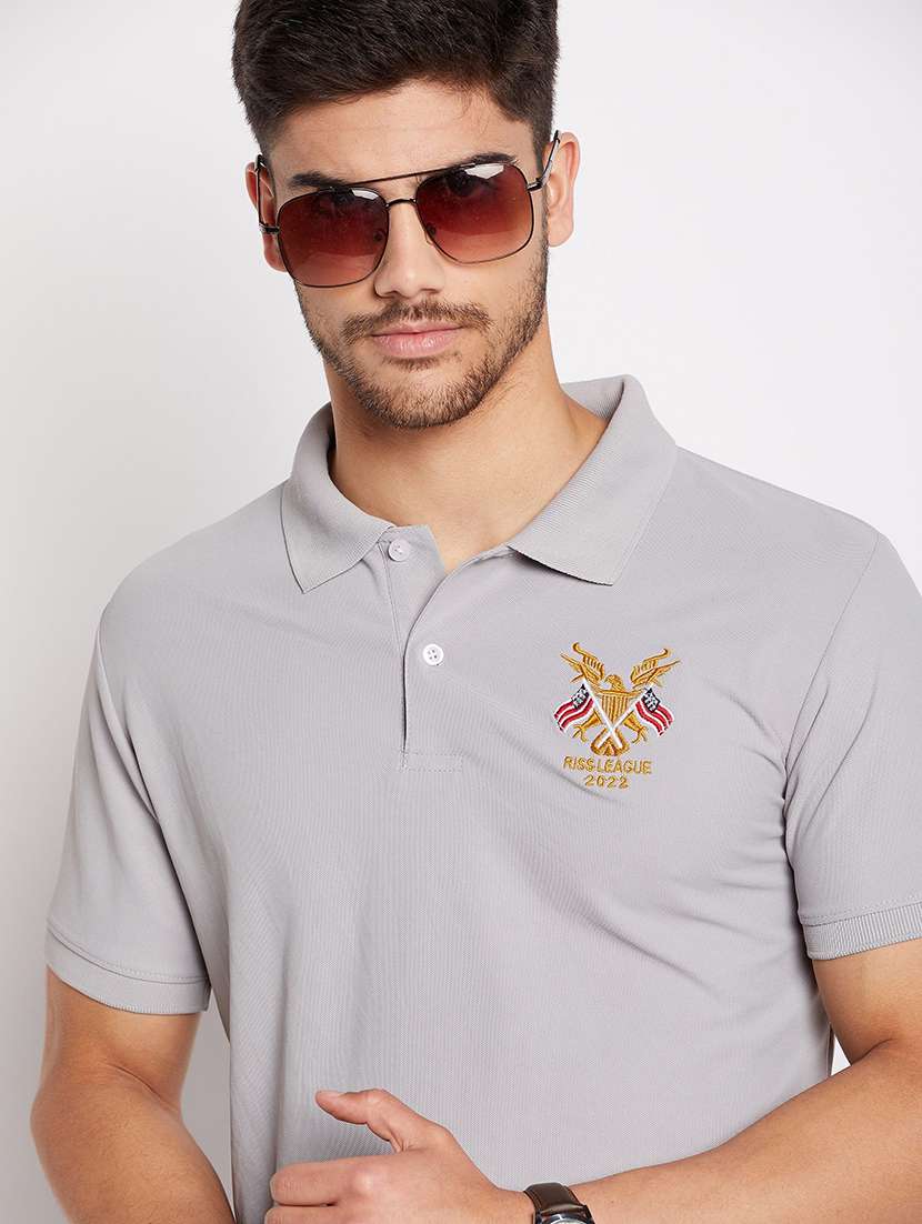 men solid short sleeve polo t-shirt