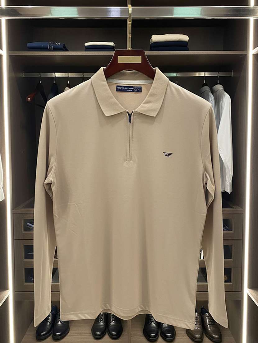 men solid long sleeve polo t-shirt - 22291616 -  Standard Image - 3