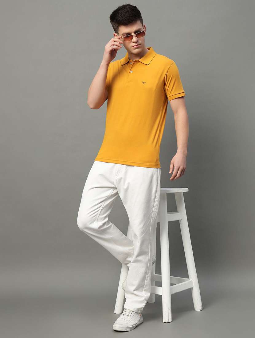 men solid short sleeve regular fit polo t-shirt