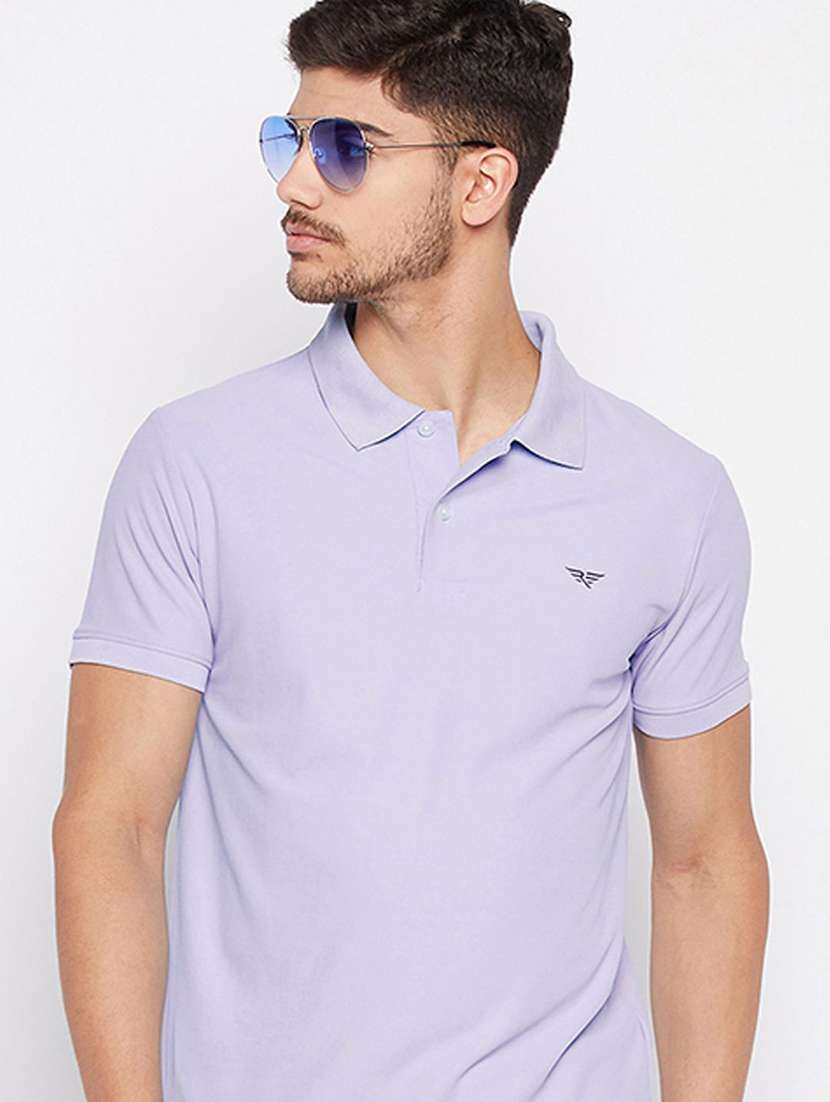 men solid short sleeve regular fit polo t-shirt