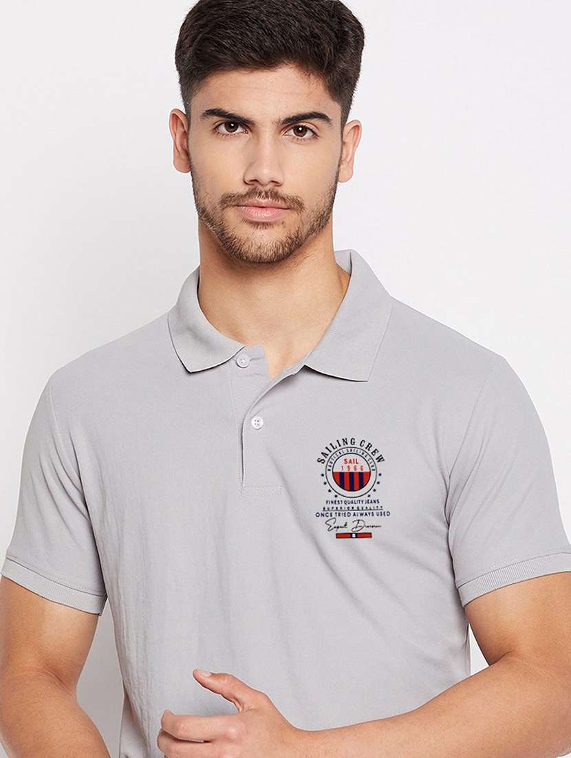 men solid short sleeve polo t-shirt