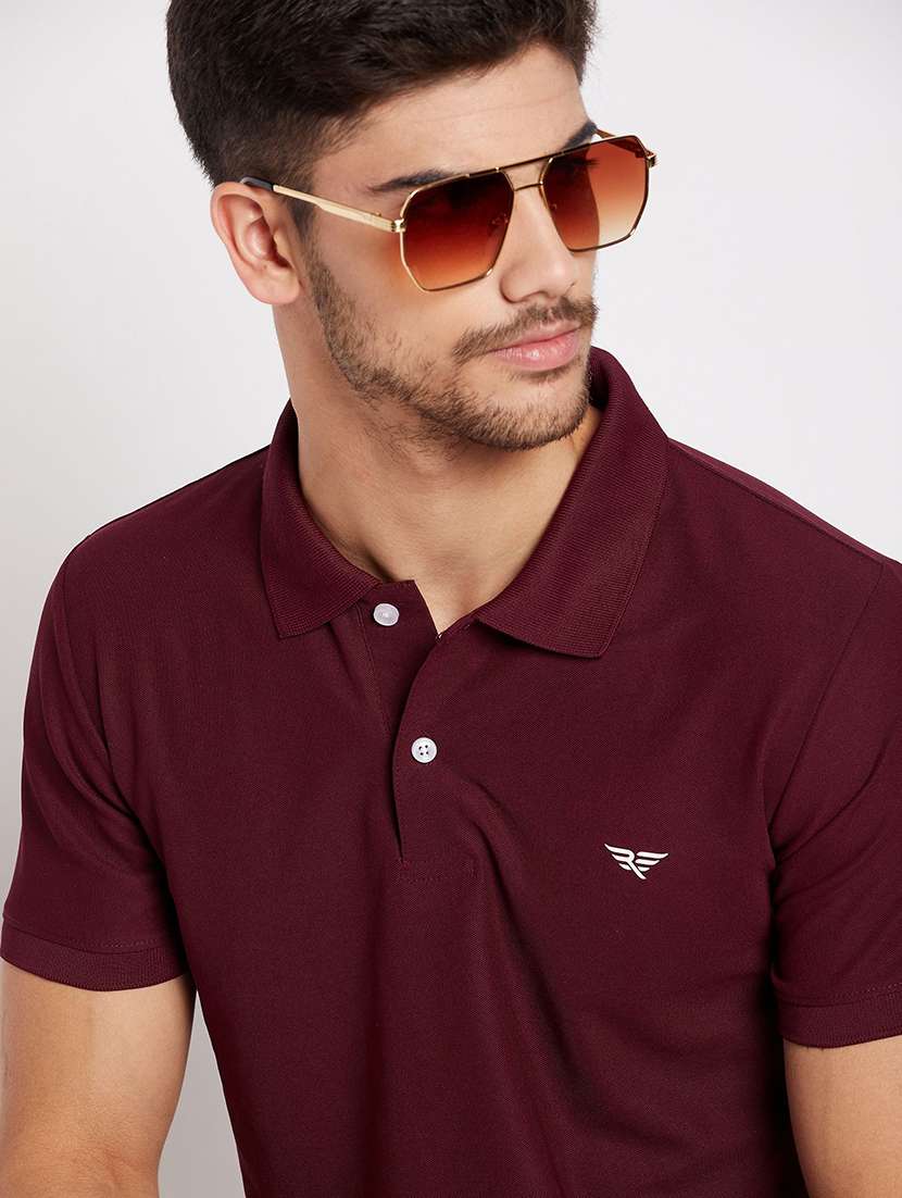 men solid short sleeve slim fit polo t-shirt
