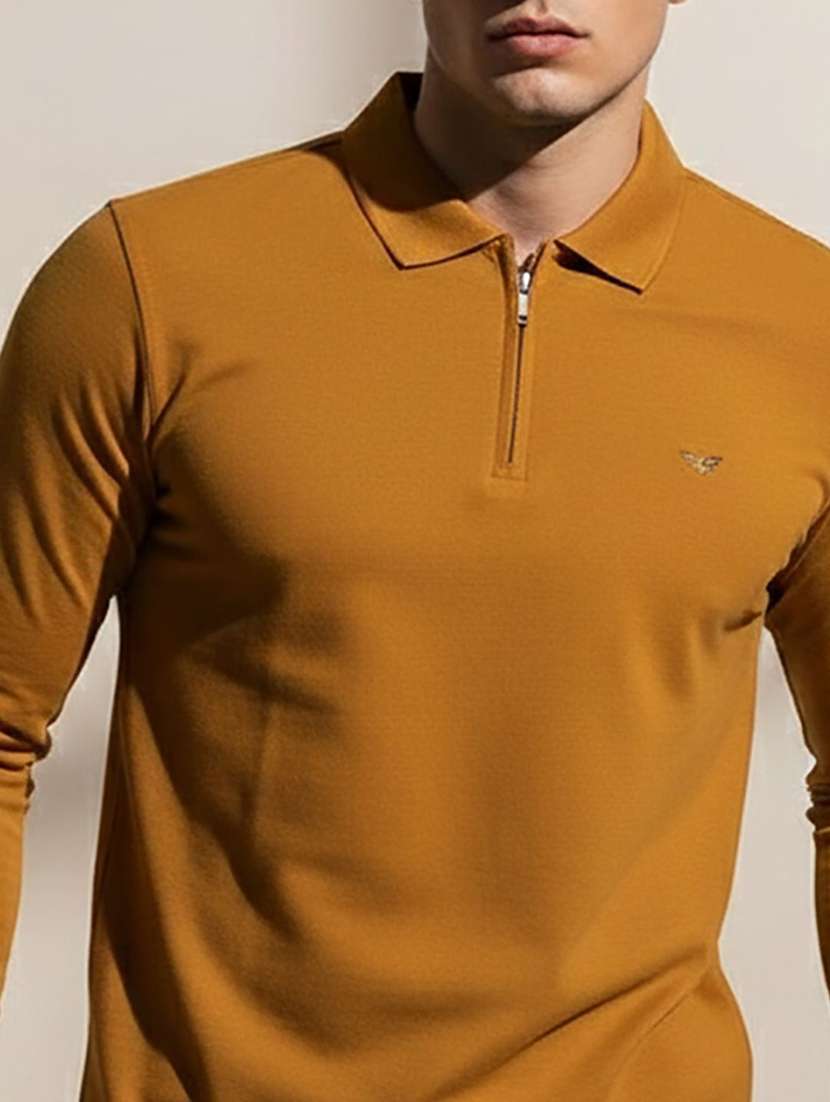 men solid long sleeve polo t-shirt - 22291663 -  Standard Image - 3