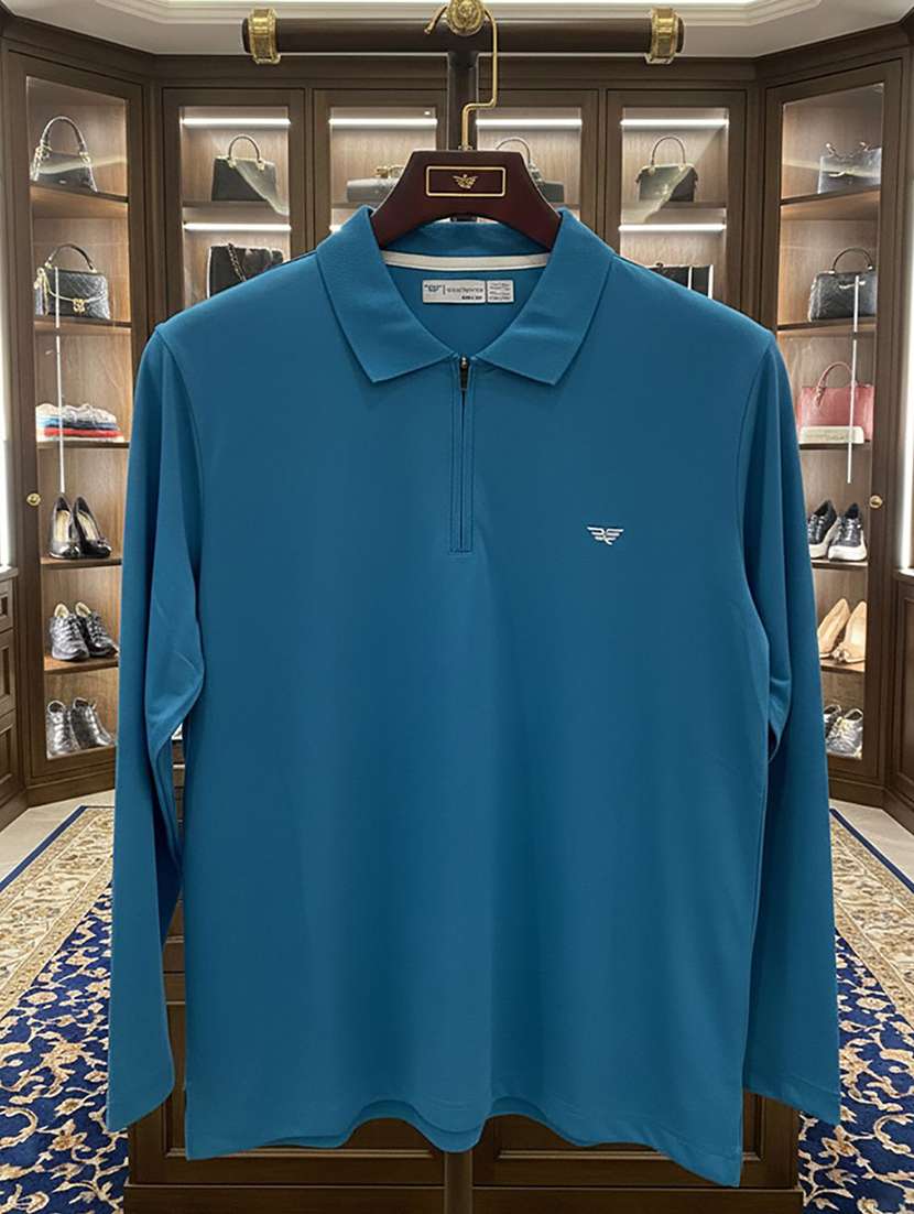 men solid long sleeve polo t-shirt - 22291667 -  Standard Image - 3