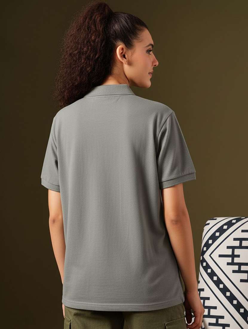 women solid short sleeve polo t-shirt - 22291713 -  Standard Image - 3