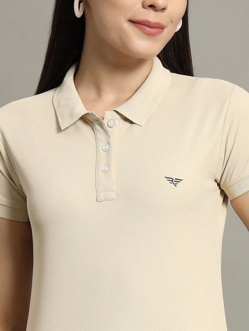 women solid short sleeve polo t-shirt - 22291722 -  Standard Image - 3
