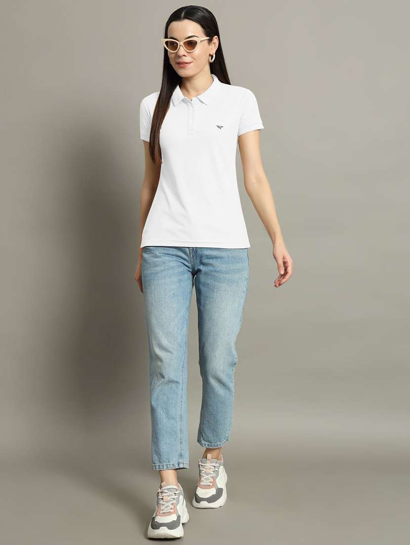women solid short sleeve polo t-shirt - 22291726 -  Standard Image - 3