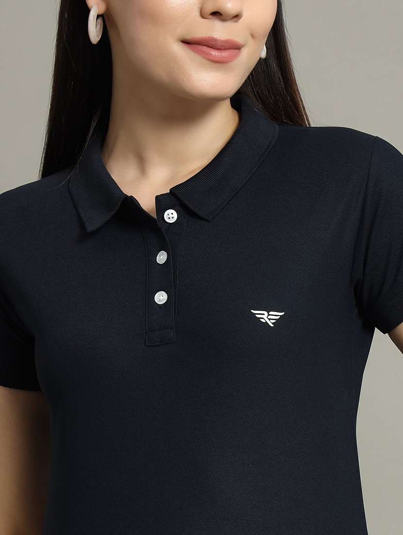 women solid short sleeve polo t-shirt - 22291730 -  Standard Image - 3