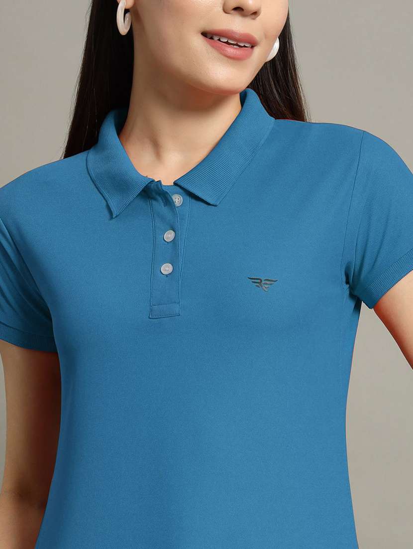 women solid short sleeve polo t-shirt - 22291743 -  Standard Image - 3