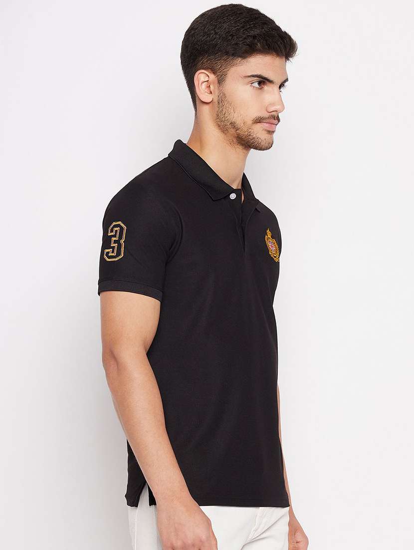 men solid short sleeve polo t-shirt