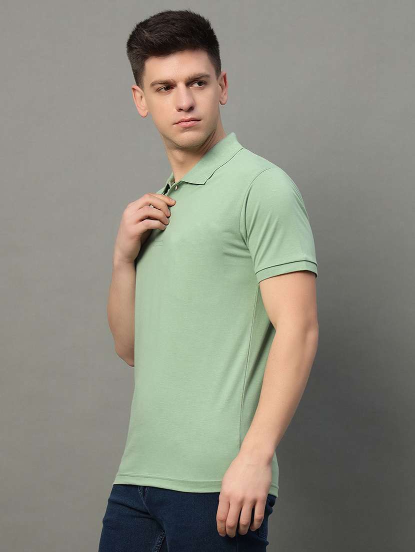 men solid short sleeve polo t-shirt