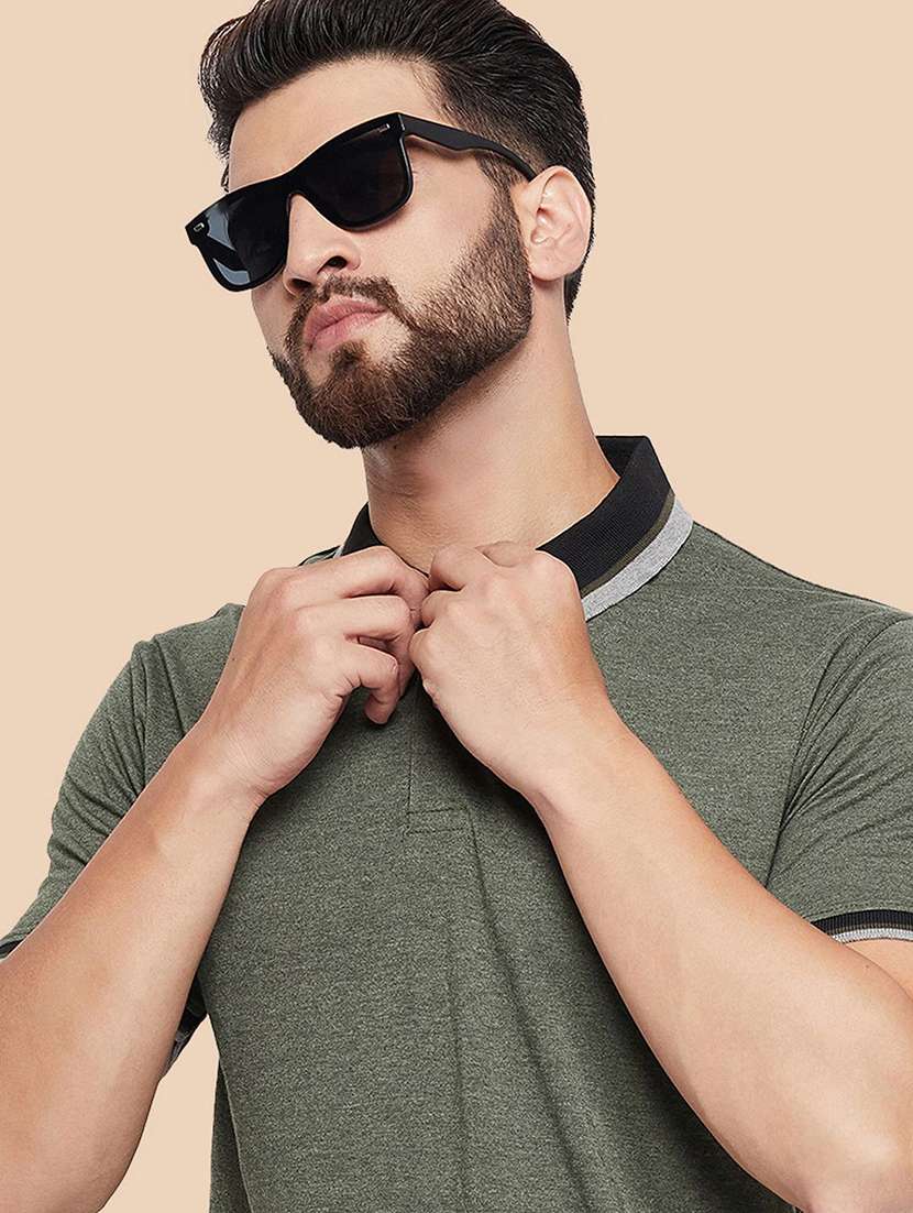 men solid short sleeve polo t-shirt