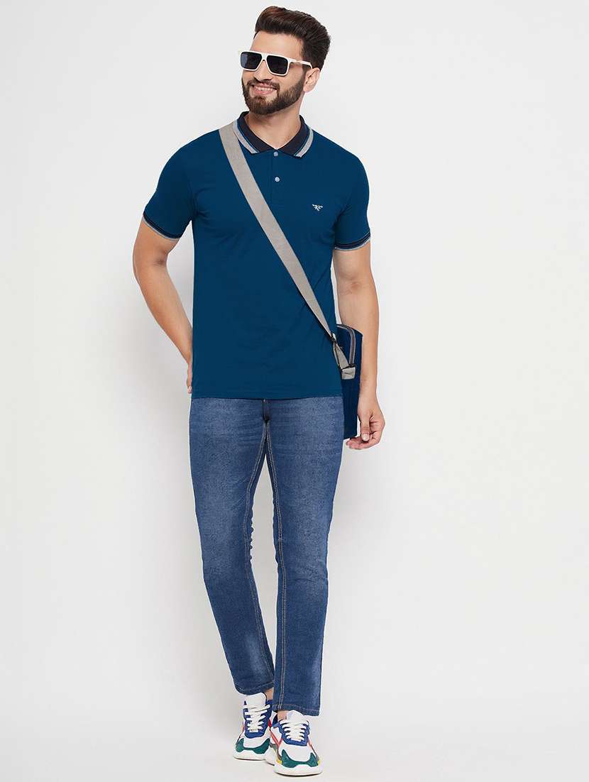 men solid short sleeve polo t-shirt - 22291833 -  Standard Image - 3