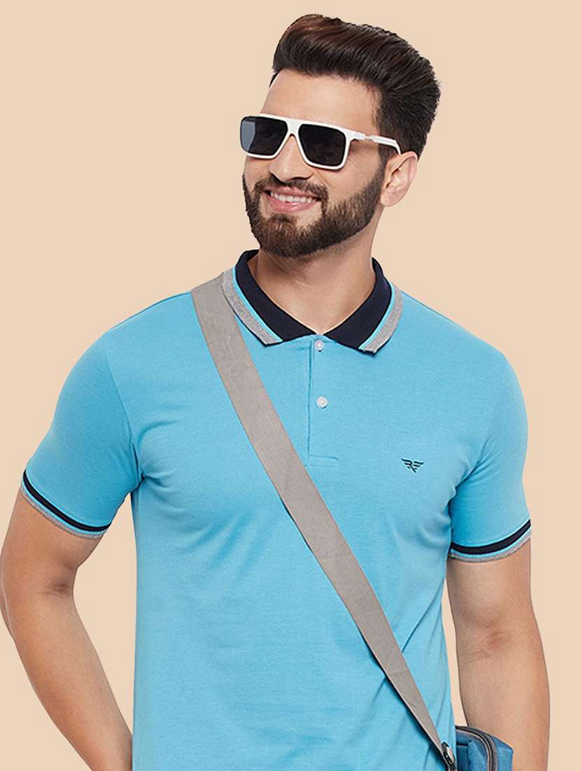 men solid short sleeve polo t-shirt