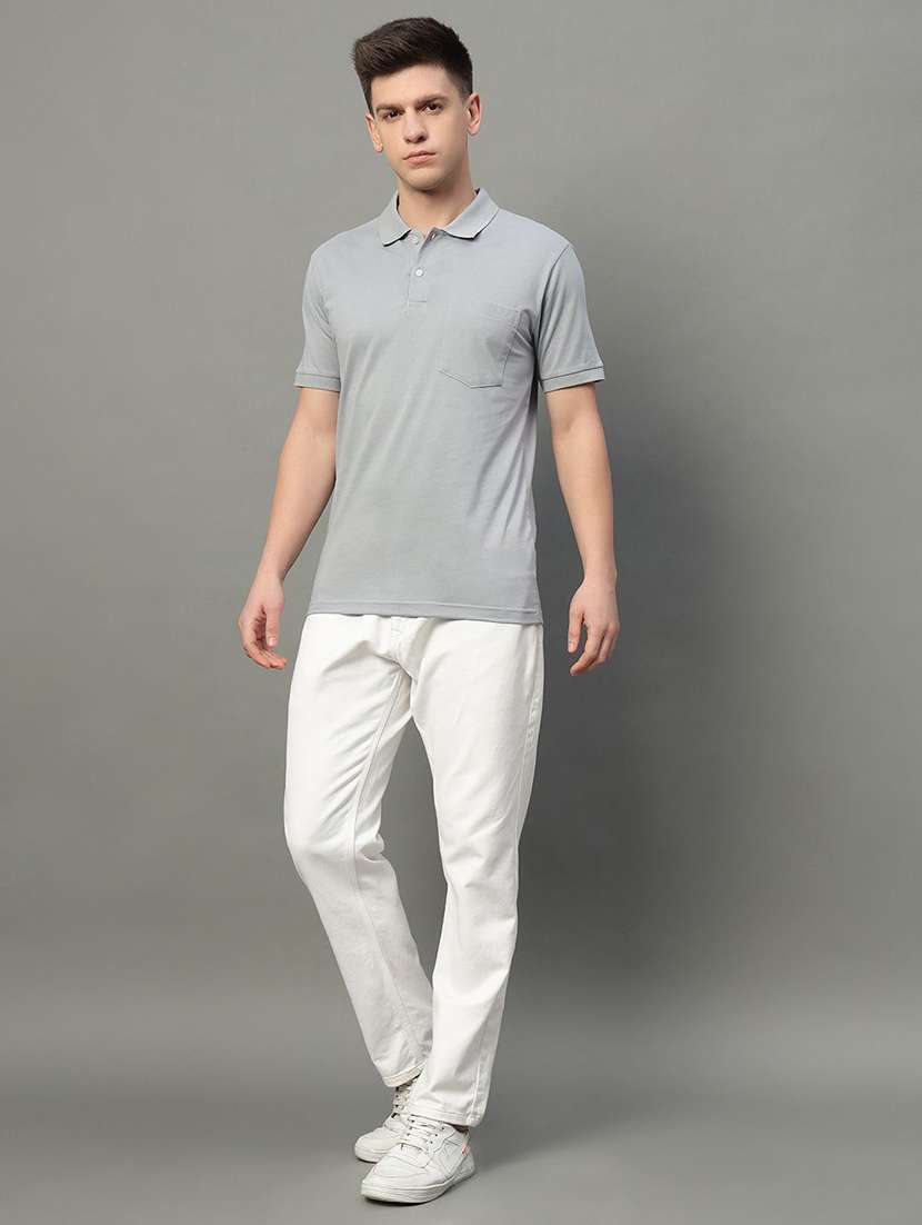 men solid short sleeve polo t-shirt - 22291855 -  Standard Image - 3