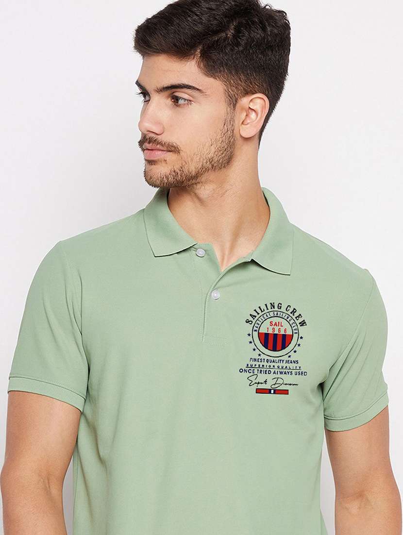 men solid short sleeve polo t-shirt