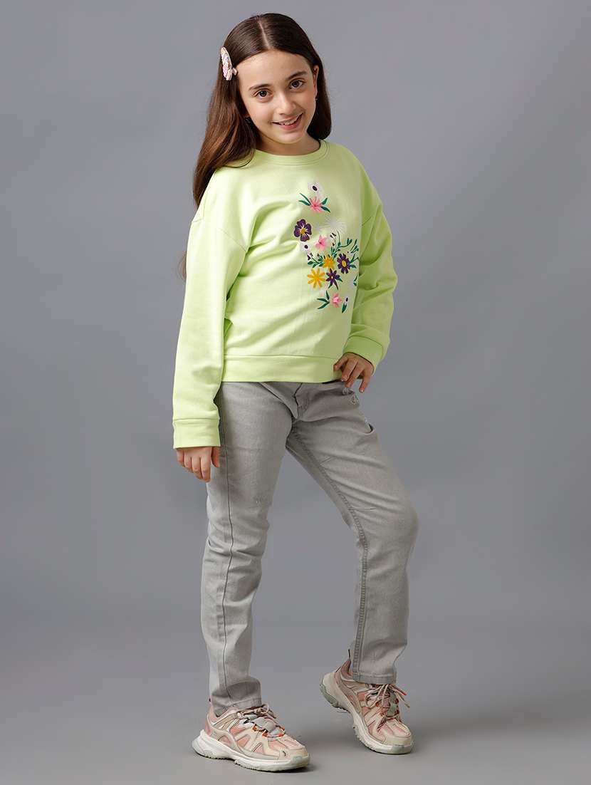 girls solid mid rise slim fit jean - 22291979 -  Standard Image - 3