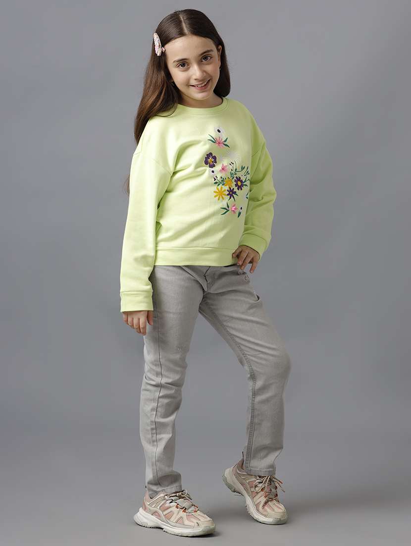 girls solid mid rise slim fit jeans - 22291995 -  Standard Image - 3