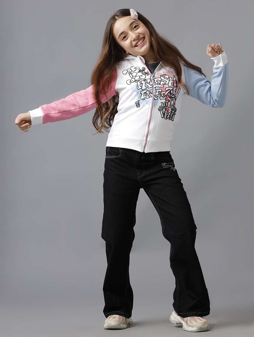 girls solid mid rise bootcut jeans - 22291996 -  Standard Image - 3