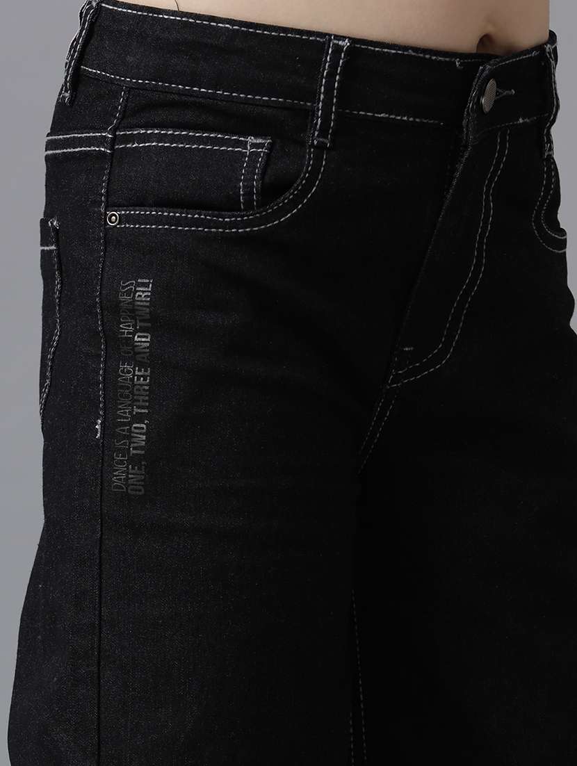 girls solid mid rise wide leg jeans - 22291997 -  Standard Image - 3