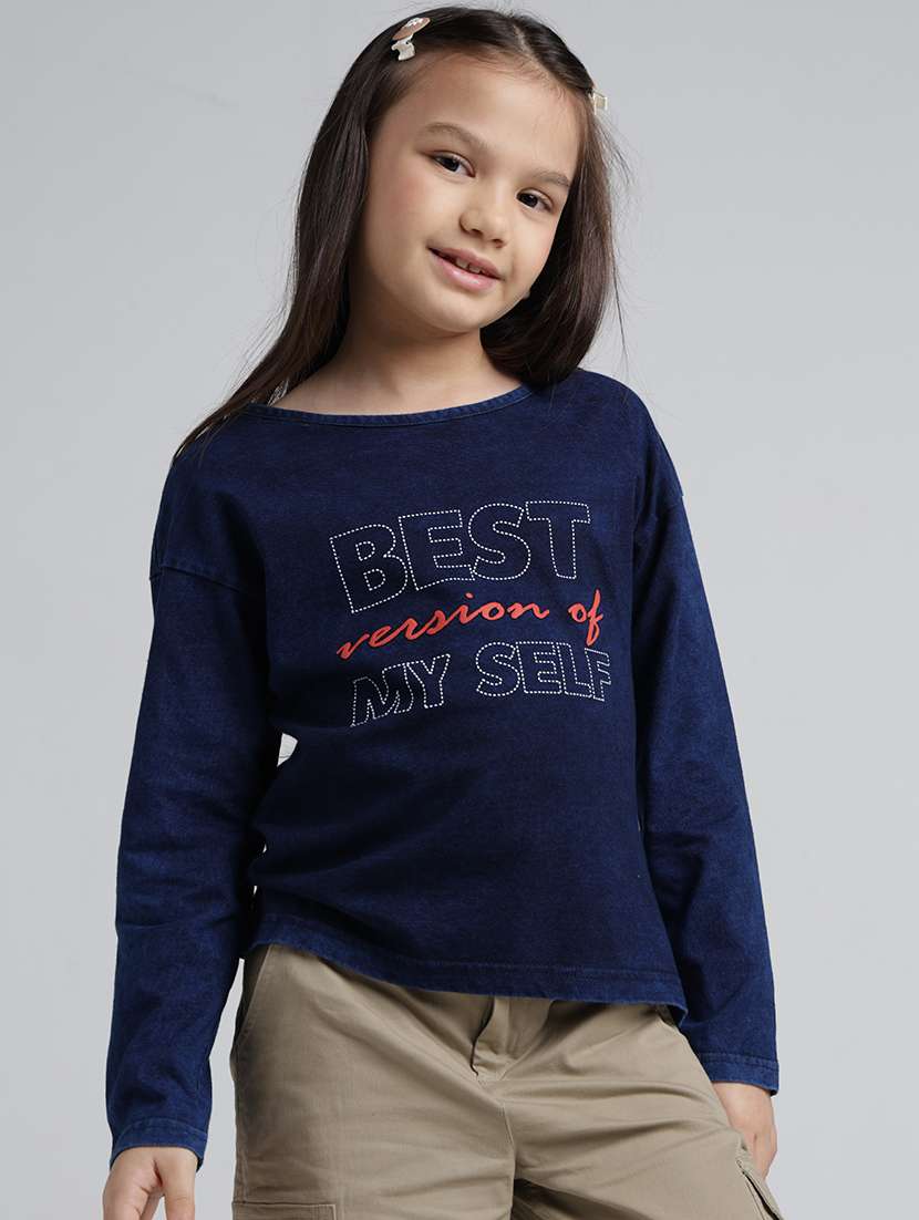 girls printed long sleeve tee