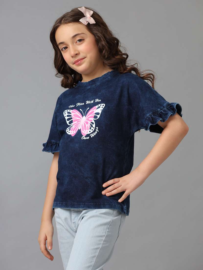 girls printed short sleeve tee