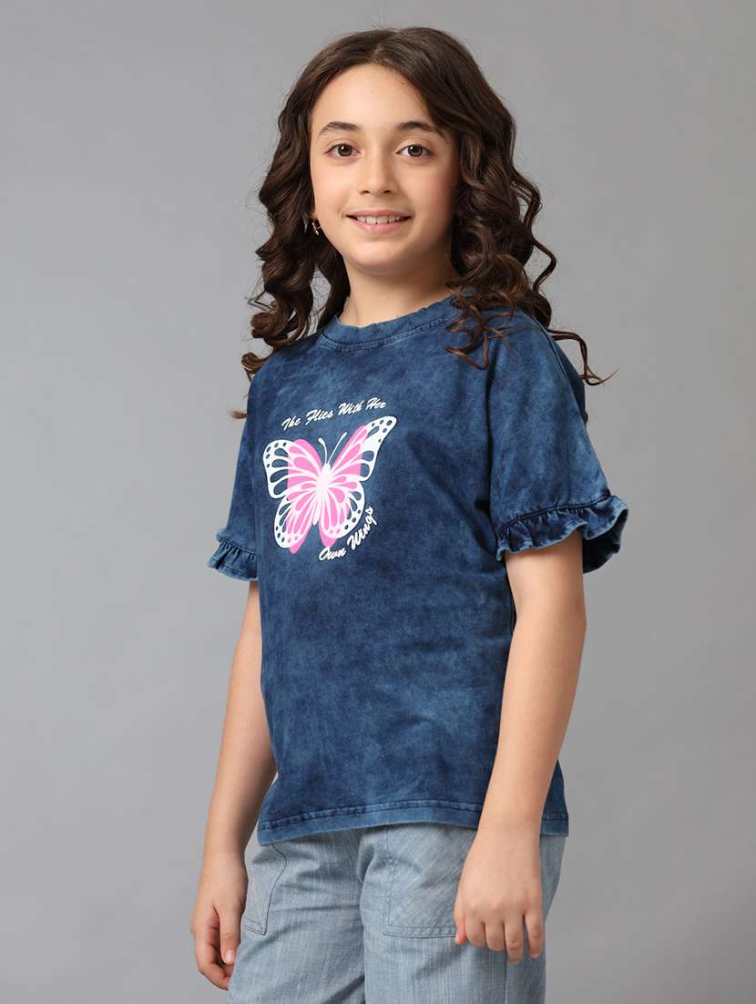 girls printed short sleeve tee