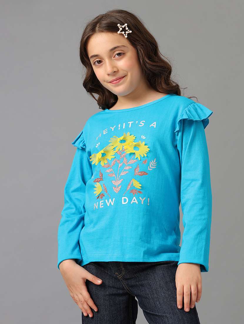 girls printed long sleeve tee