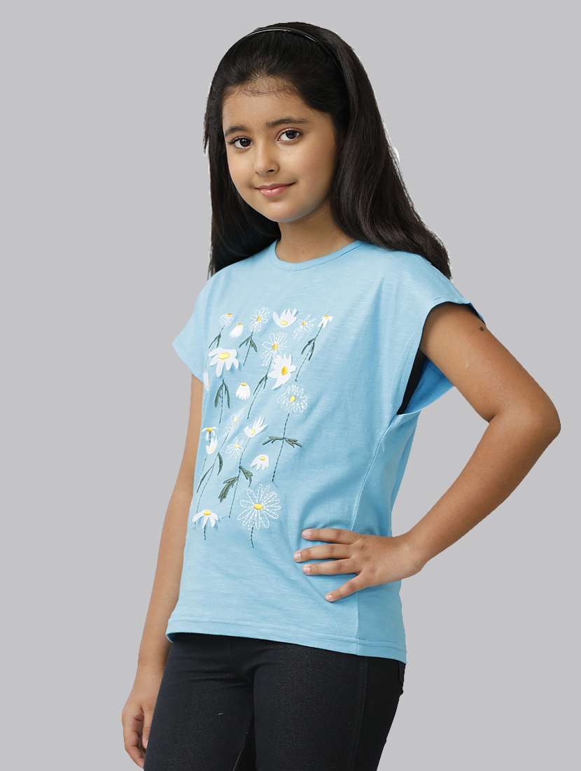 girls printed short sleeve tee