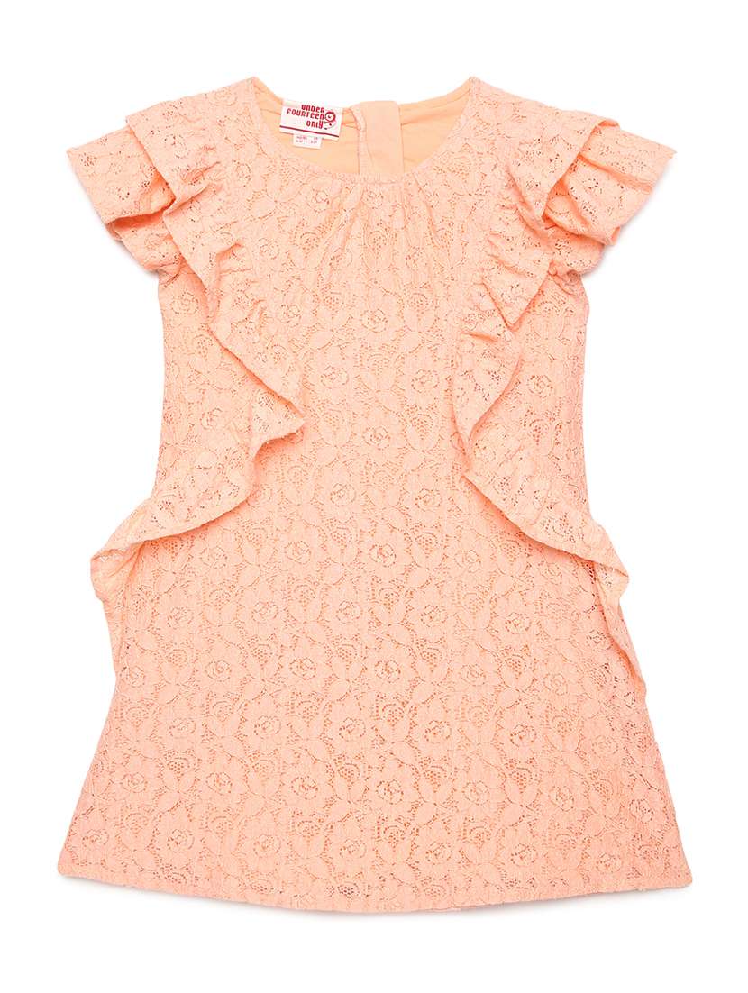 girls solid short sleeve a-line dress