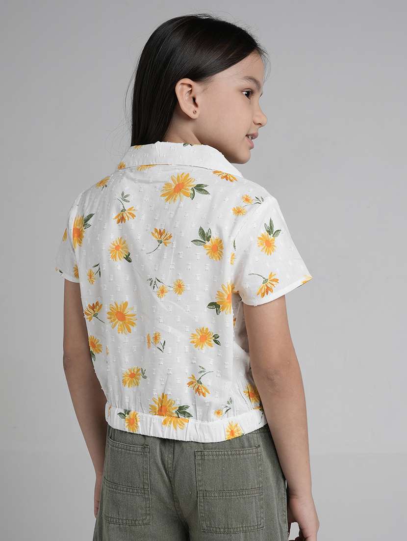 girls printed short sleeve crop top - 22292107 -  Standard Image - 3