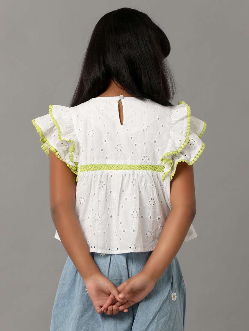 girls self designed sleeveless a-line top - 22292111 -  Standard Image - 3