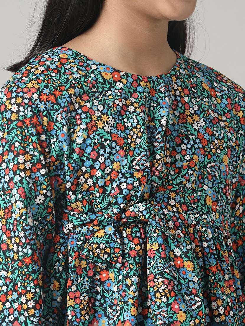 girls printed long sleeve a-line top - 22292121 -  Standard Image - 3