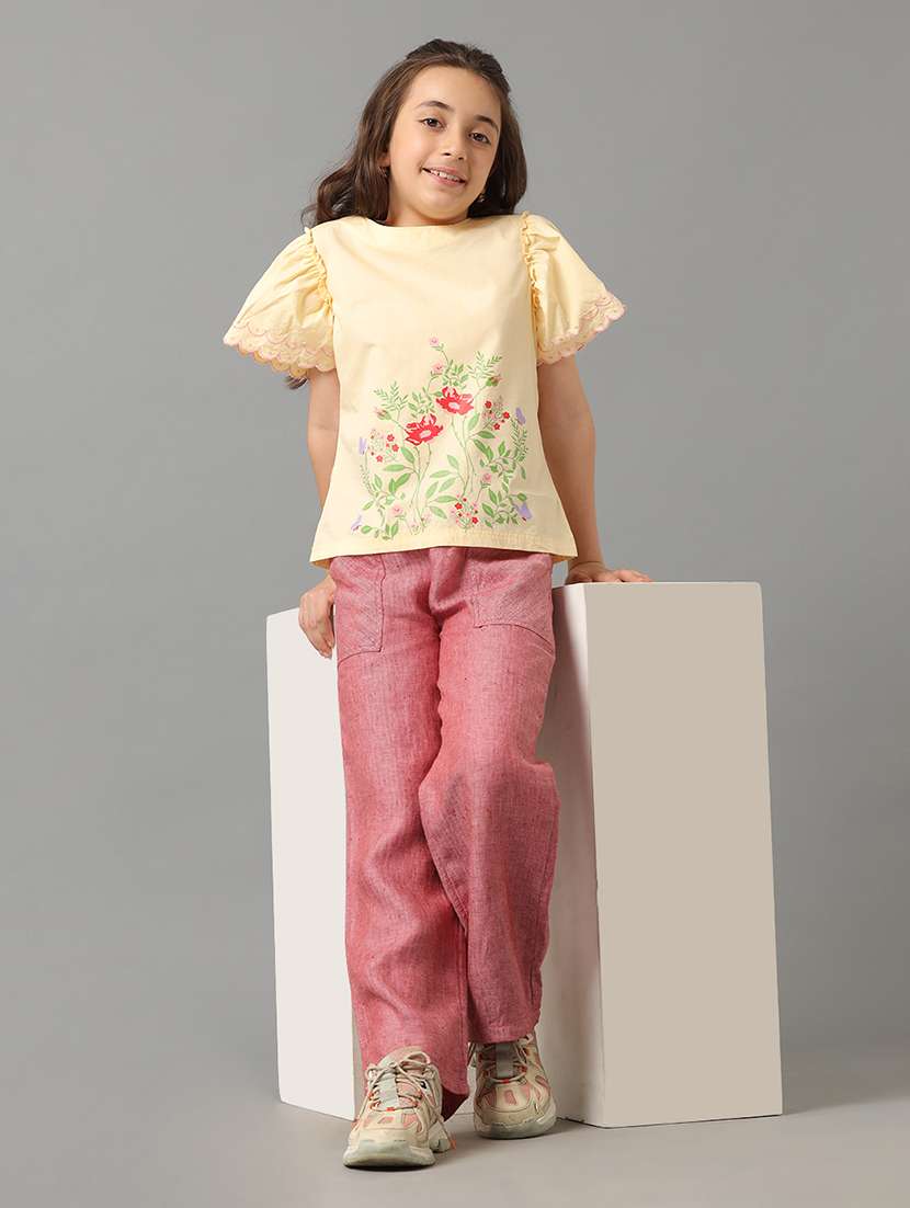 girls floral print puff sleeve top - 22292131 -  Standard Image - 3