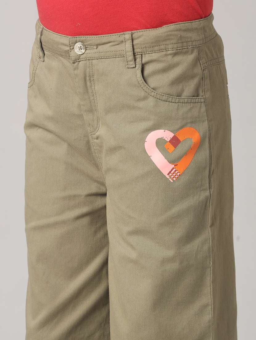 girls solid mid rise straight trouser - 22292141 -  Standard Image - 5