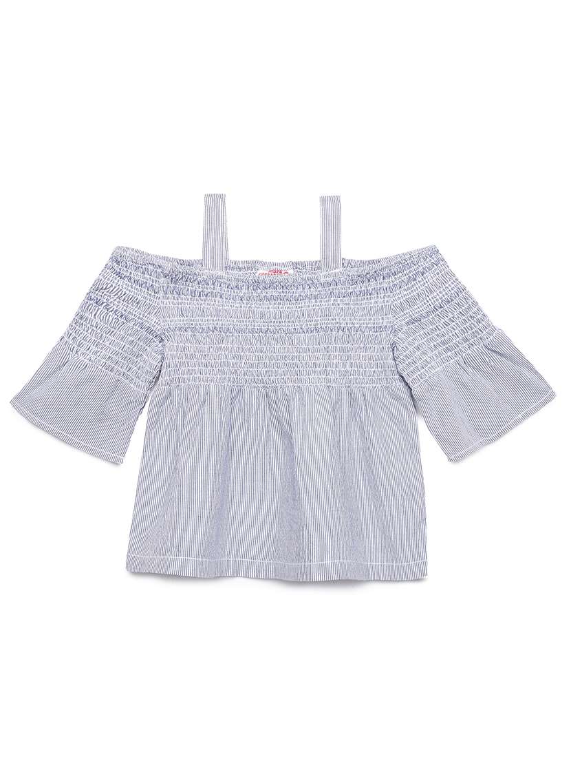 girls striped off shoulder top