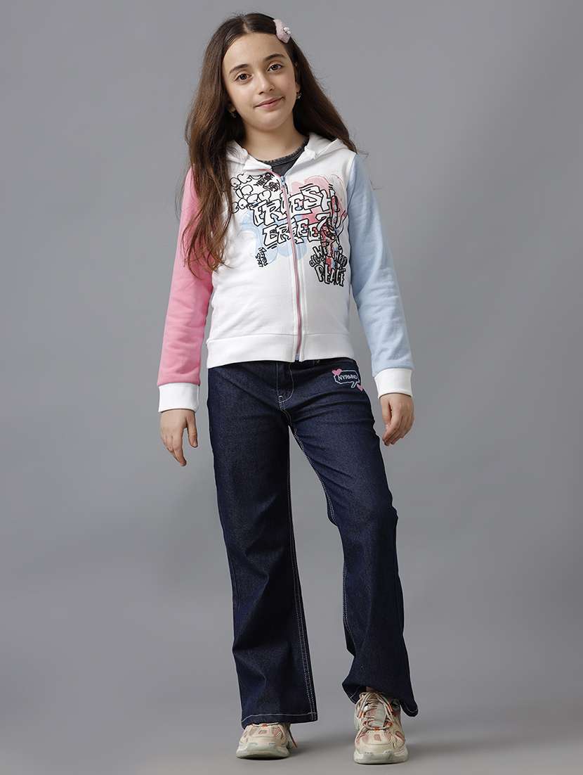 girls solid mid rise bootcut jeans - 22292163 -  Standard Image - 3