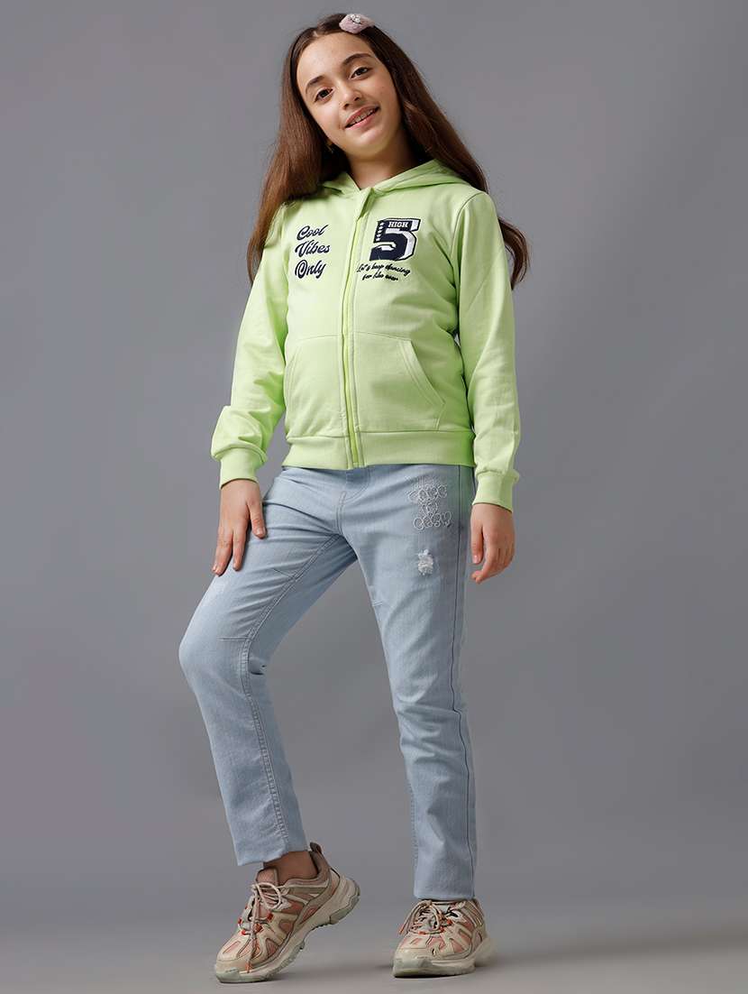 Girls Solid Mid Rise Slim Fit Jeans - 22292169 -  Standard Image - 3